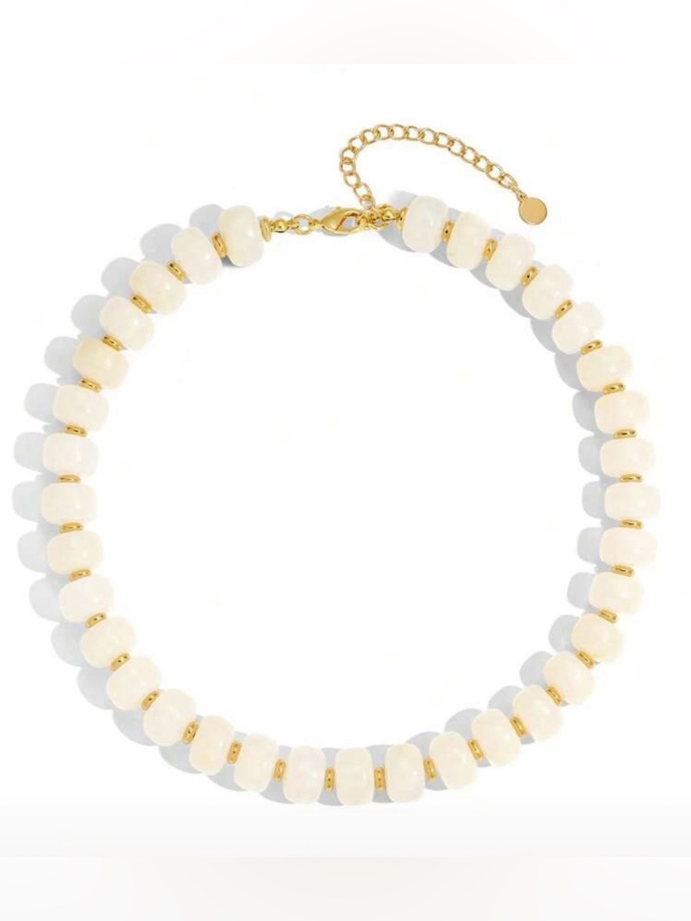 Gold & Cream Beaded Necklace & Bracelet Set
